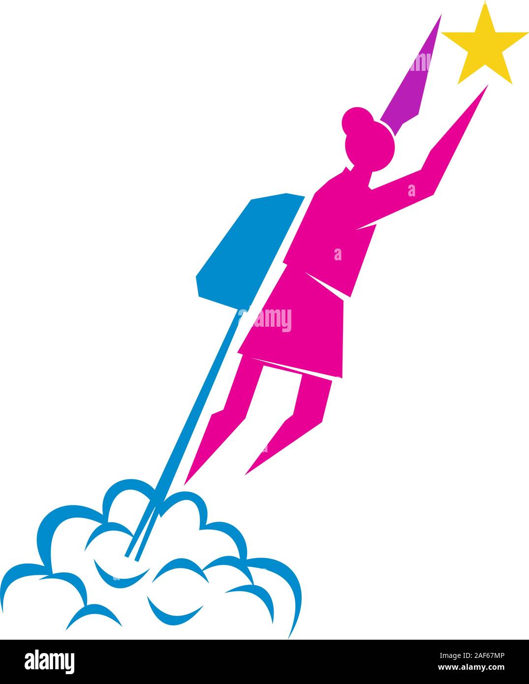 Woman power logo vector illustration icon symbol isolated Stock Vector