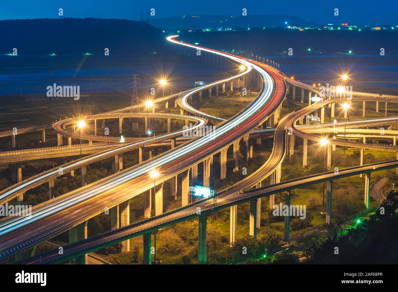 interchange system of highway in Taichung Stock Photo