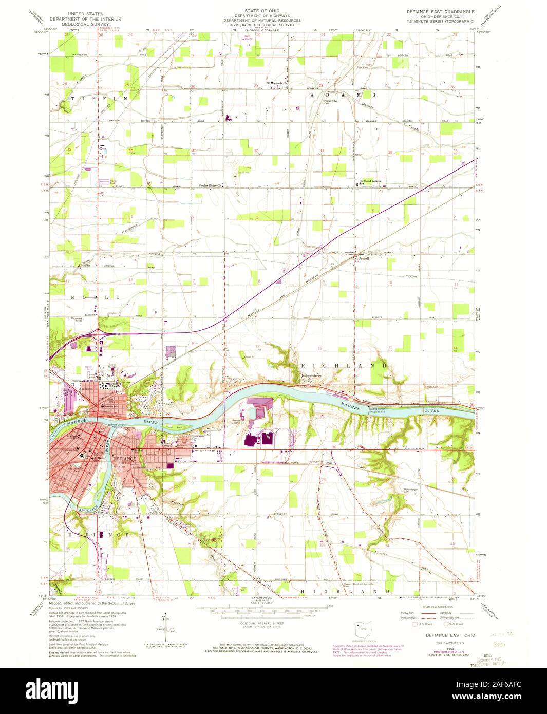 Defiance ohio map hires stock photography and images Alamy