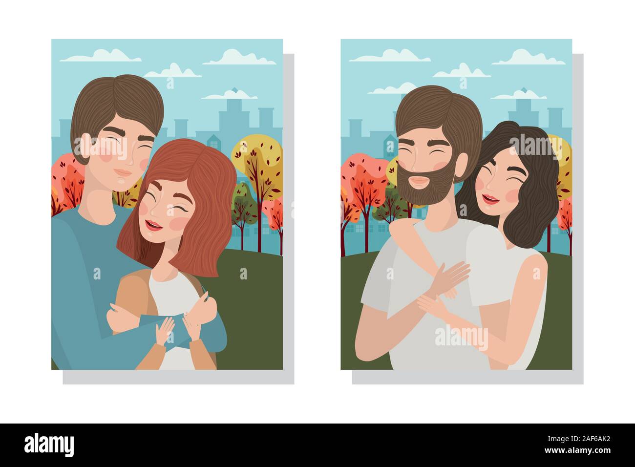 Couples of woman and man drawing vector design Stock Vector Image & Art ...
