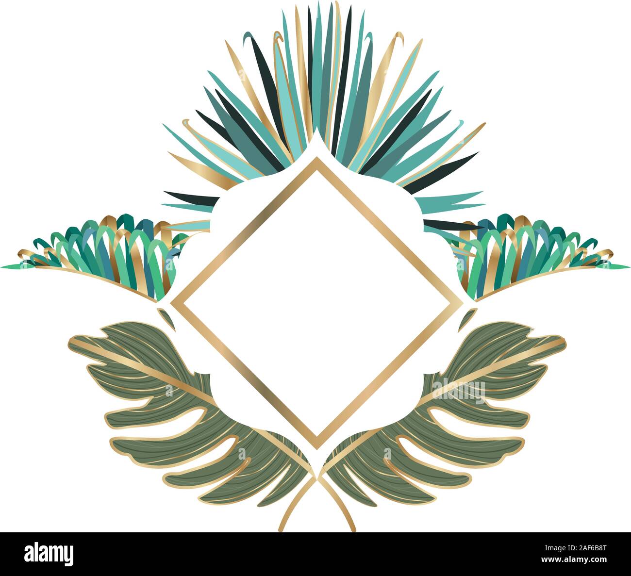 Isolated tropical green leaves vector design Stock Vector Image & Art ...