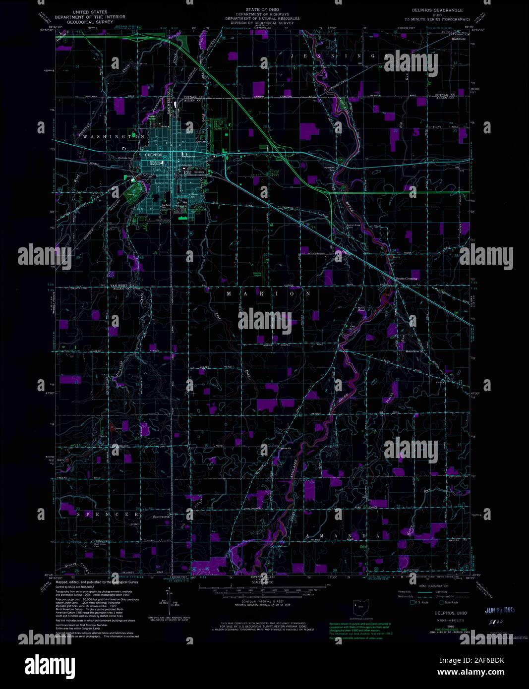 Delphos ohio map hires stock photography and images Alamy