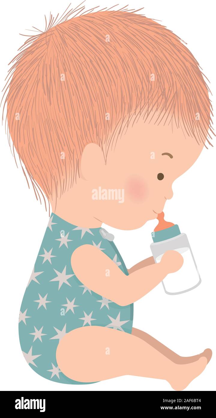 Cute baby boy with bottle vector design Stock Vector Image & Art - Alamy