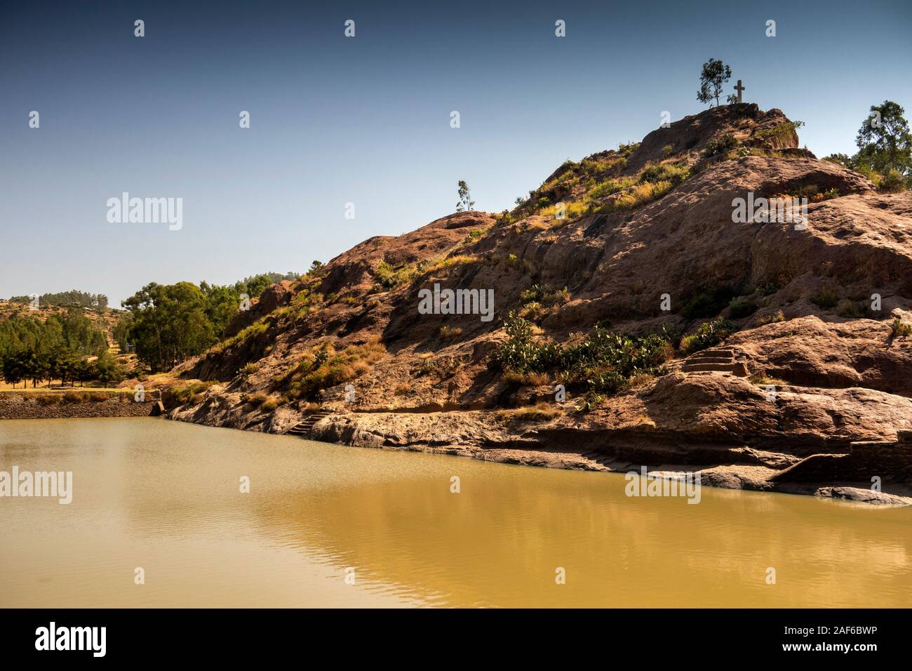 Ethiopia, Tigray, Axum (Aksum), May Shum, Queen of Sheba’s Pool, rock hewn reservoir Stock Photo
