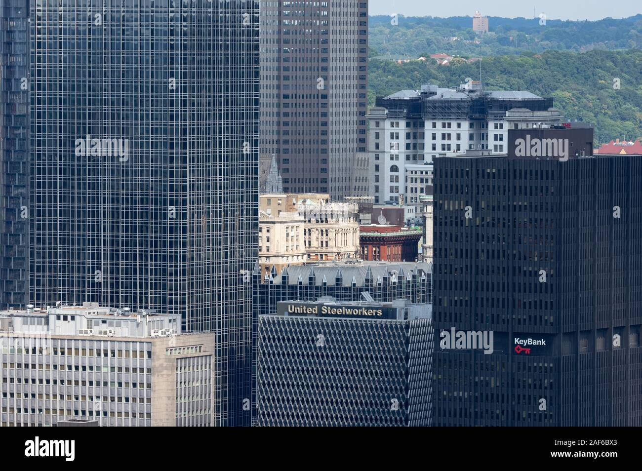 Pittsburgh, Pennsylvania August 4, 2019 The skyscrapers of