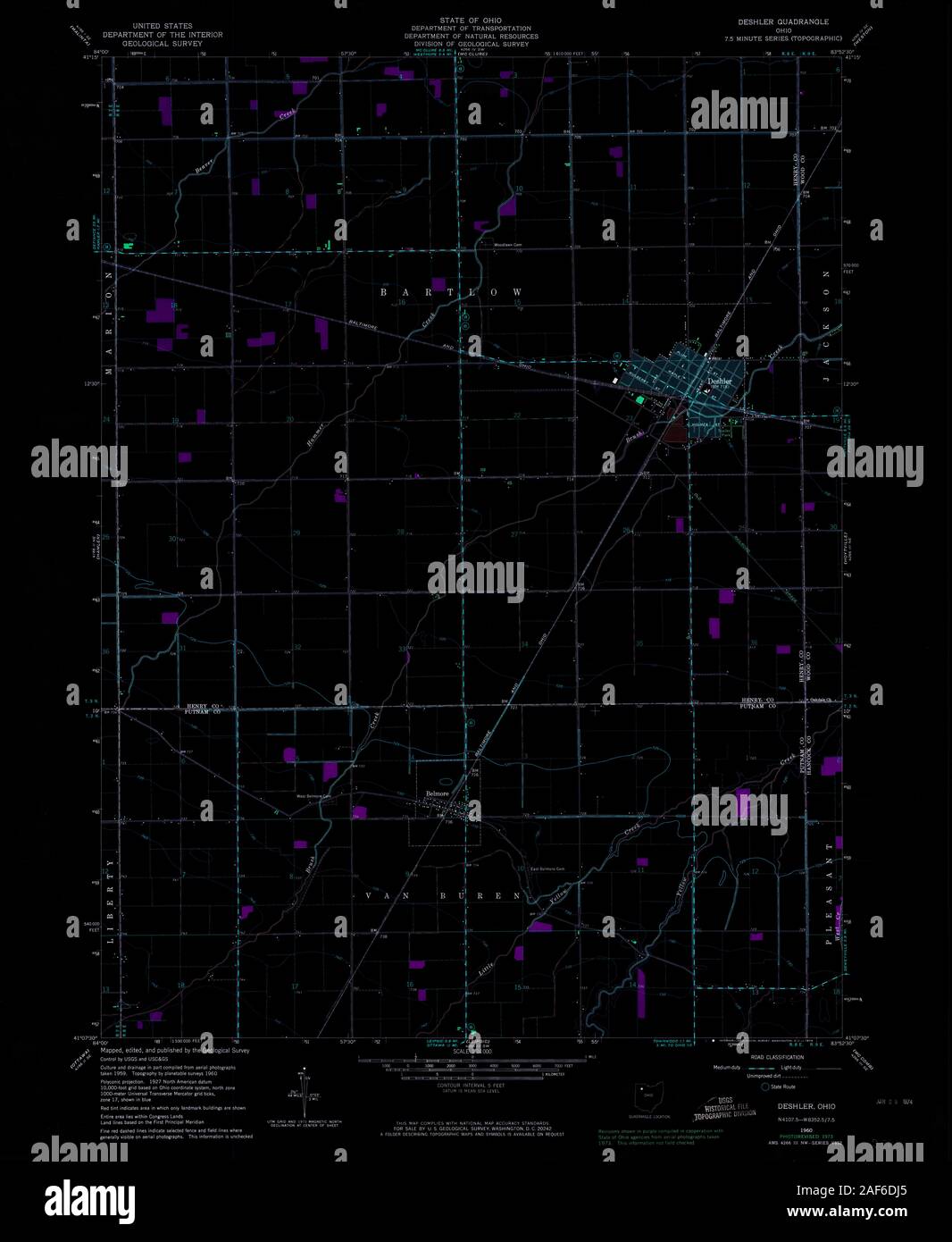 Map of deshler ohio hires stock photography and images Alamy