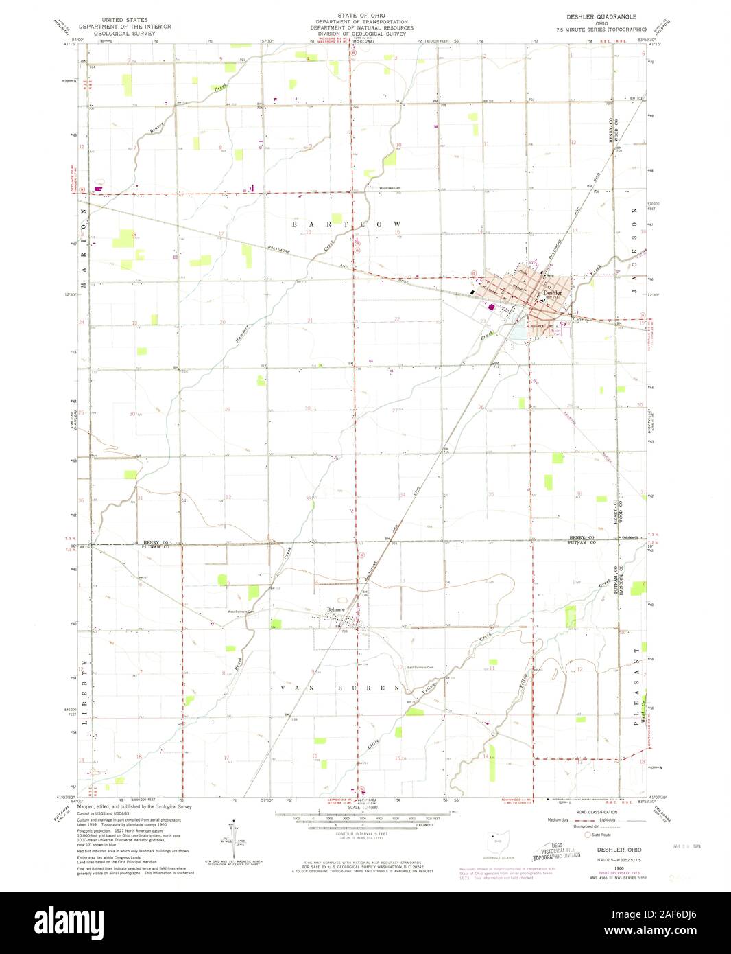 Map of deshler ohio Cut Out Stock Images & Pictures Alamy