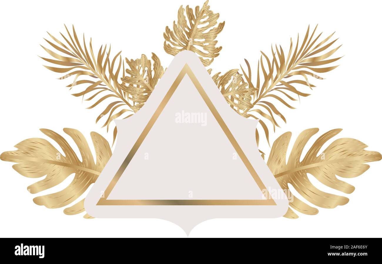 Isolated tropical gold leaves vector design Stock Vector