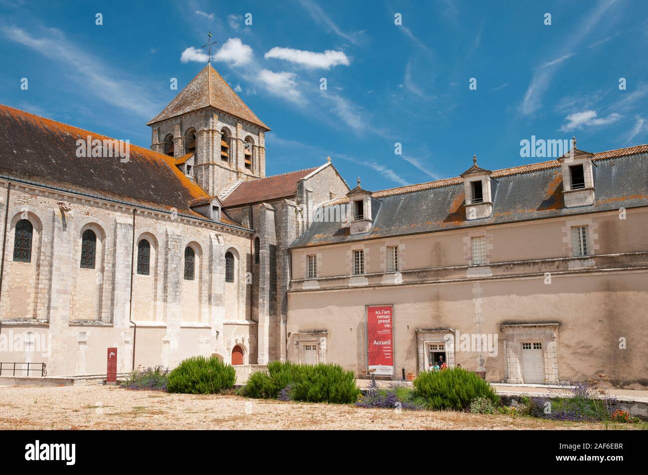 Abbey church of Saint-Savin-sur-Gartempe, Vienne (86), Nouvelle-Aquitaine region, France. It is listed as a UNESCO World Heritage Site. Stock Photo