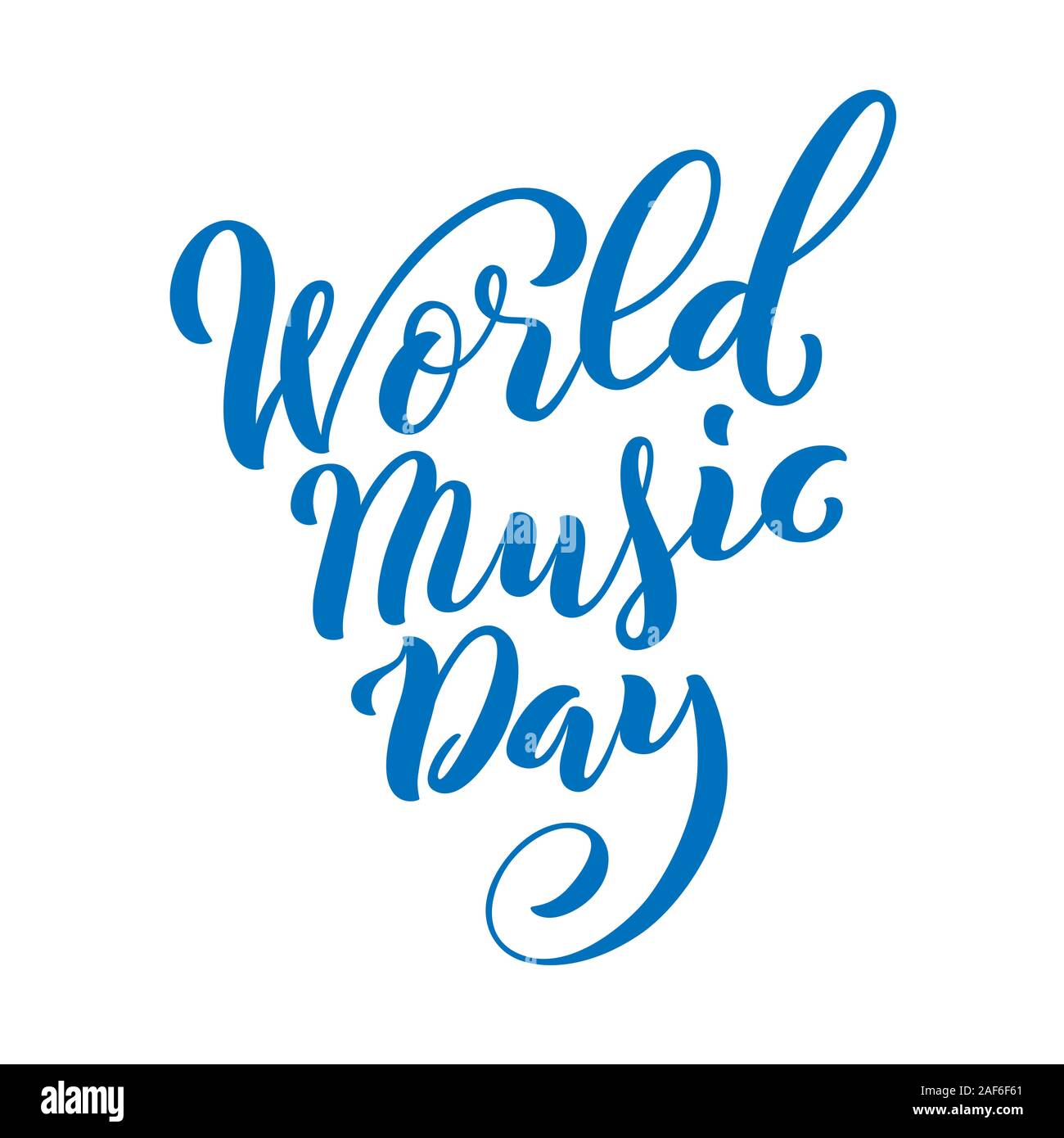 World Music Day. Template for poster with hand drawn lettering. Vector