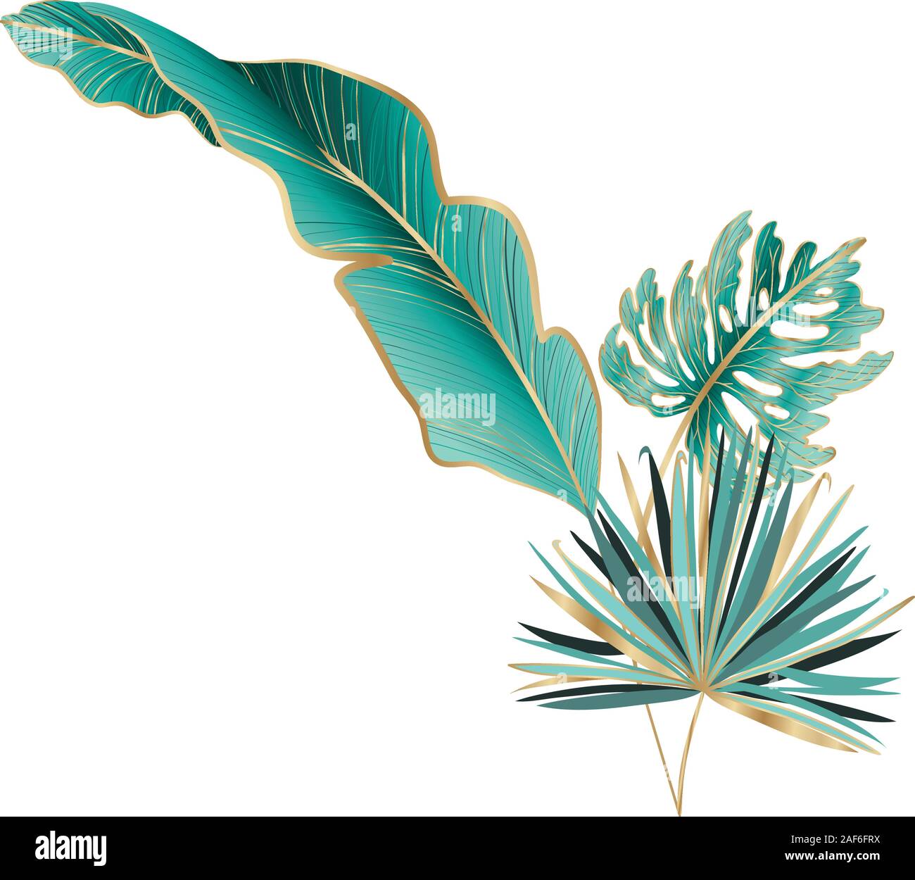 Isolated tropical green leaves vector design Stock Vector Image & Art ...