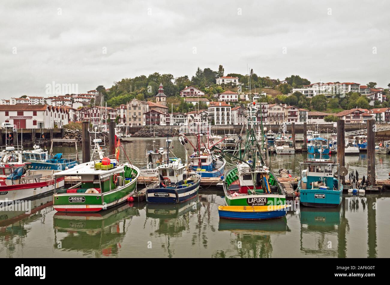 Fishing boats in the harbour of Saint-Jean-de-Luz, Pyrenees-Atlantiques (64);  France Stock Photo - Alamy