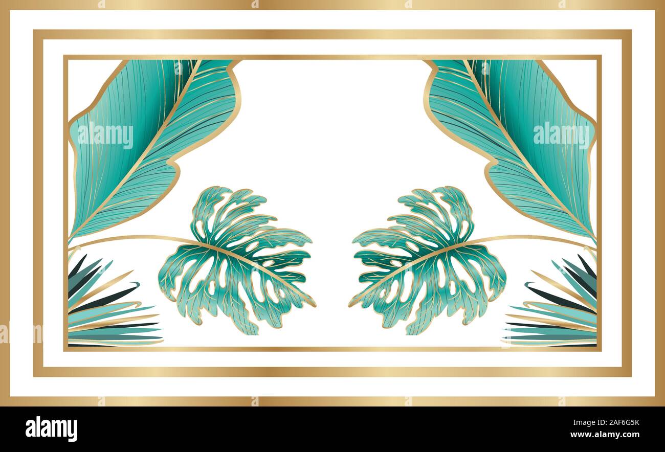 Isolated tropical green leaves vector design Stock Vector Image & Art ...