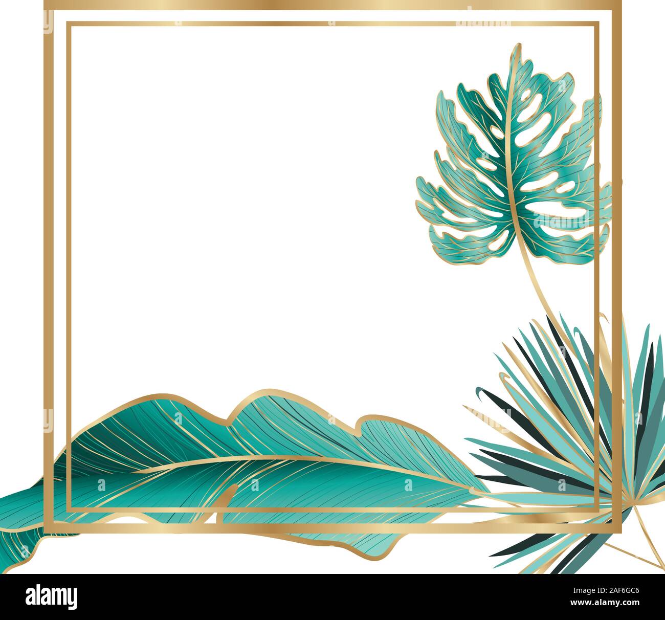 Isolated tropical green leaves vector design Stock Vector