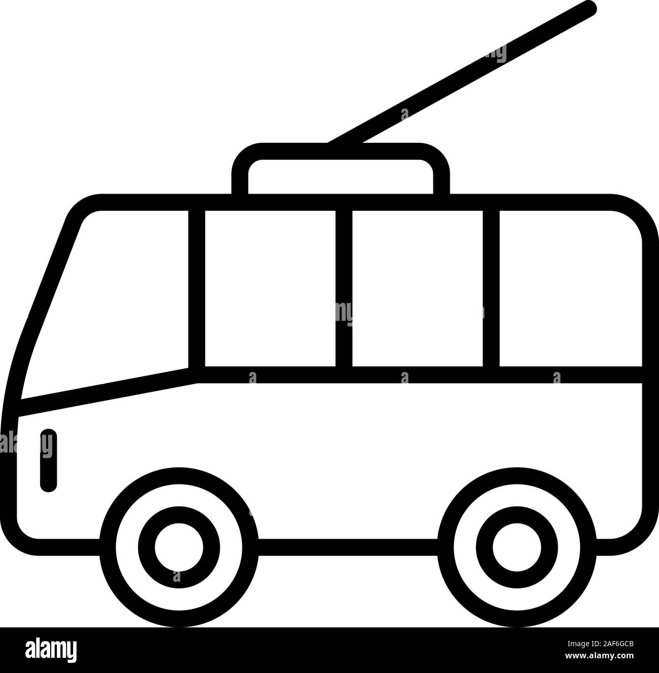 trolleybus urban vector icon. Isolated contour symbol illustration ...