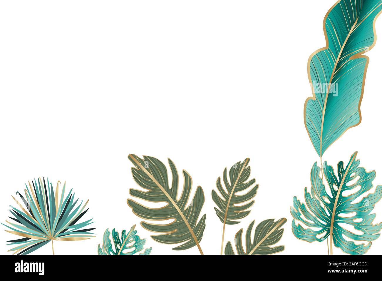 Isolated tropical green leaves vector design Stock Vector Image & Art ...