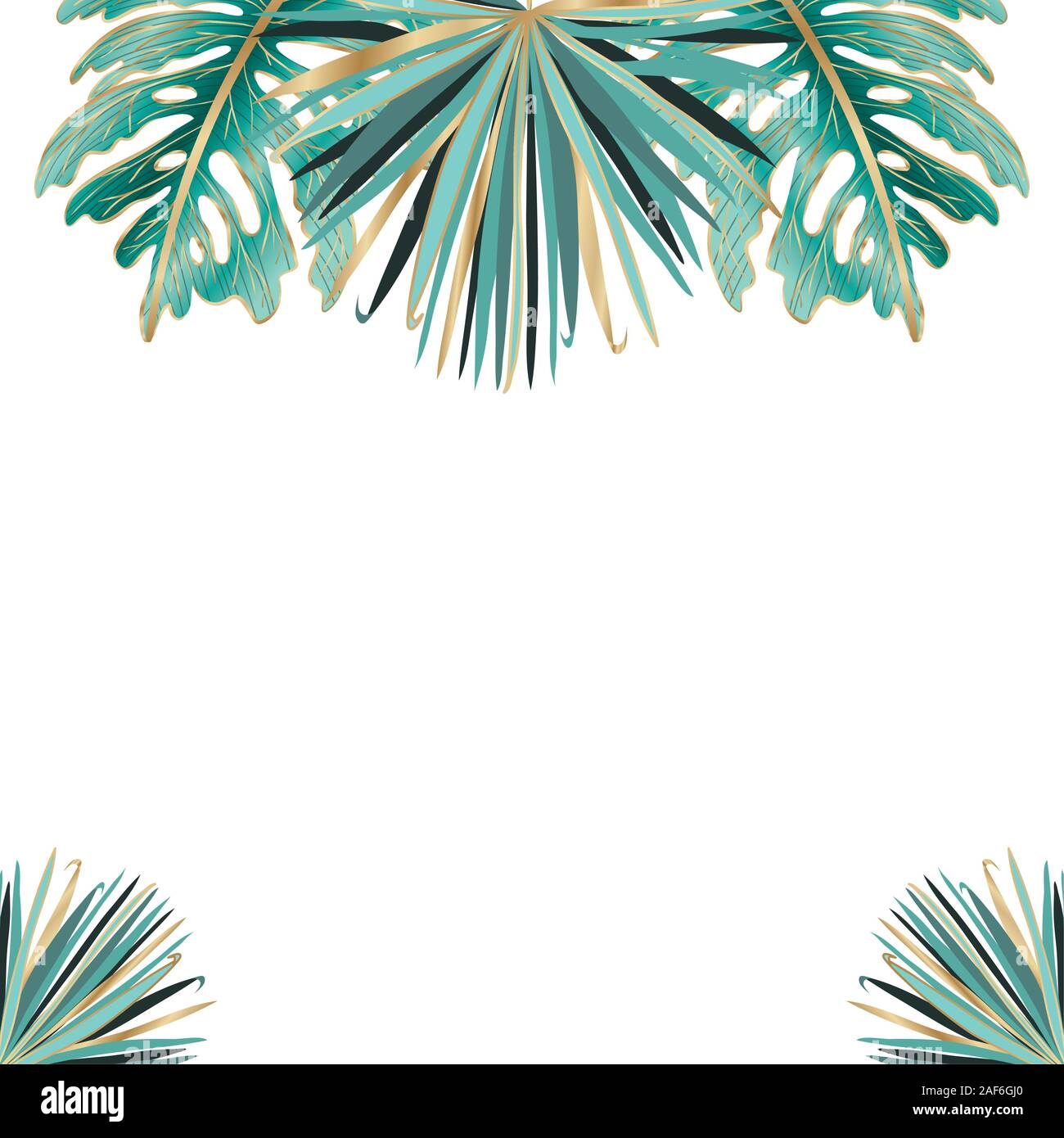 Isolated tropical green leaves vector design Stock Vector Image & Art ...