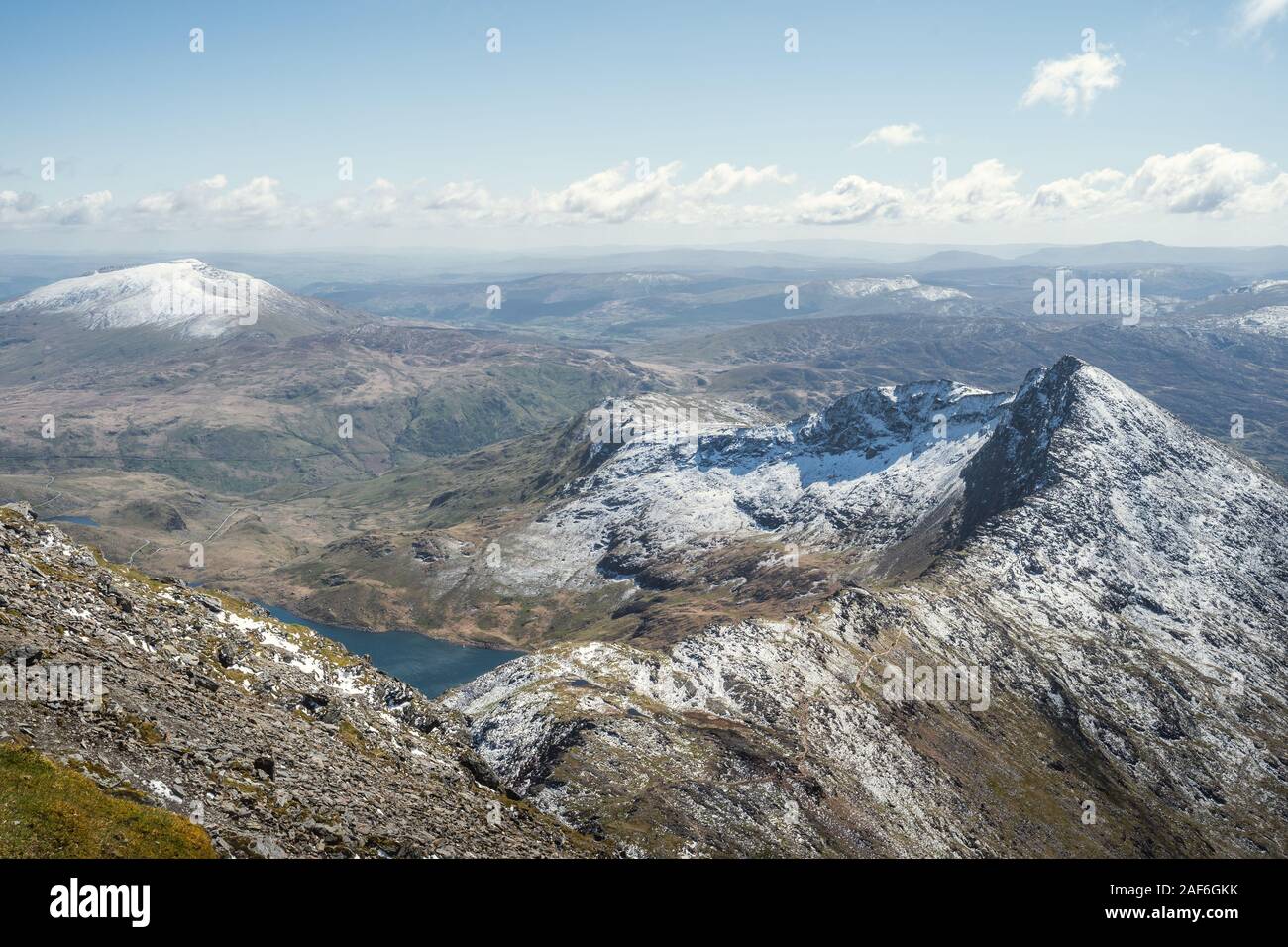 Y Lliwedd mountain summit from Snowdon Stock Photo Alamy