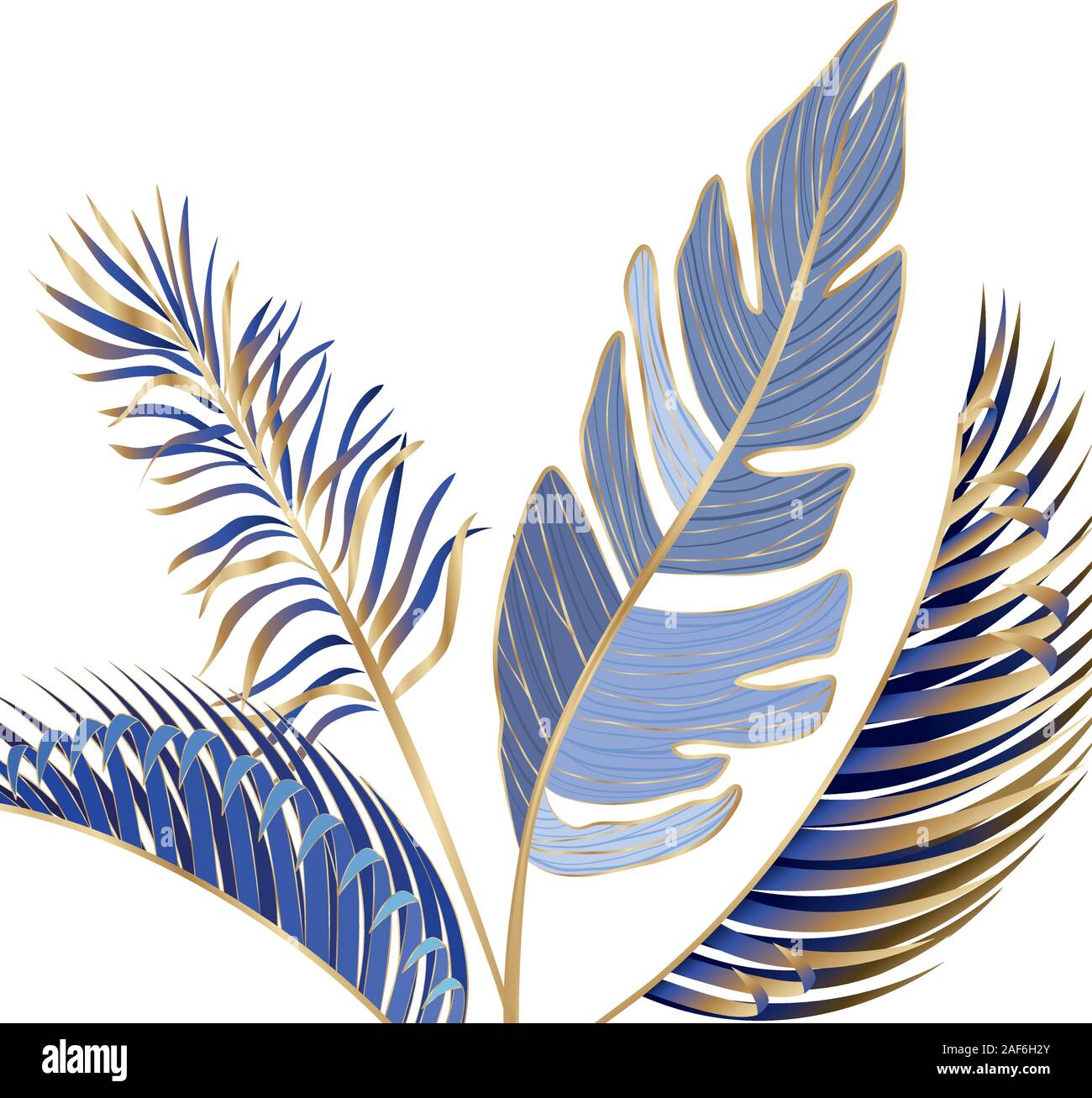 Isolated tropical blue leaves vector design Stock Vector Image & Art ...