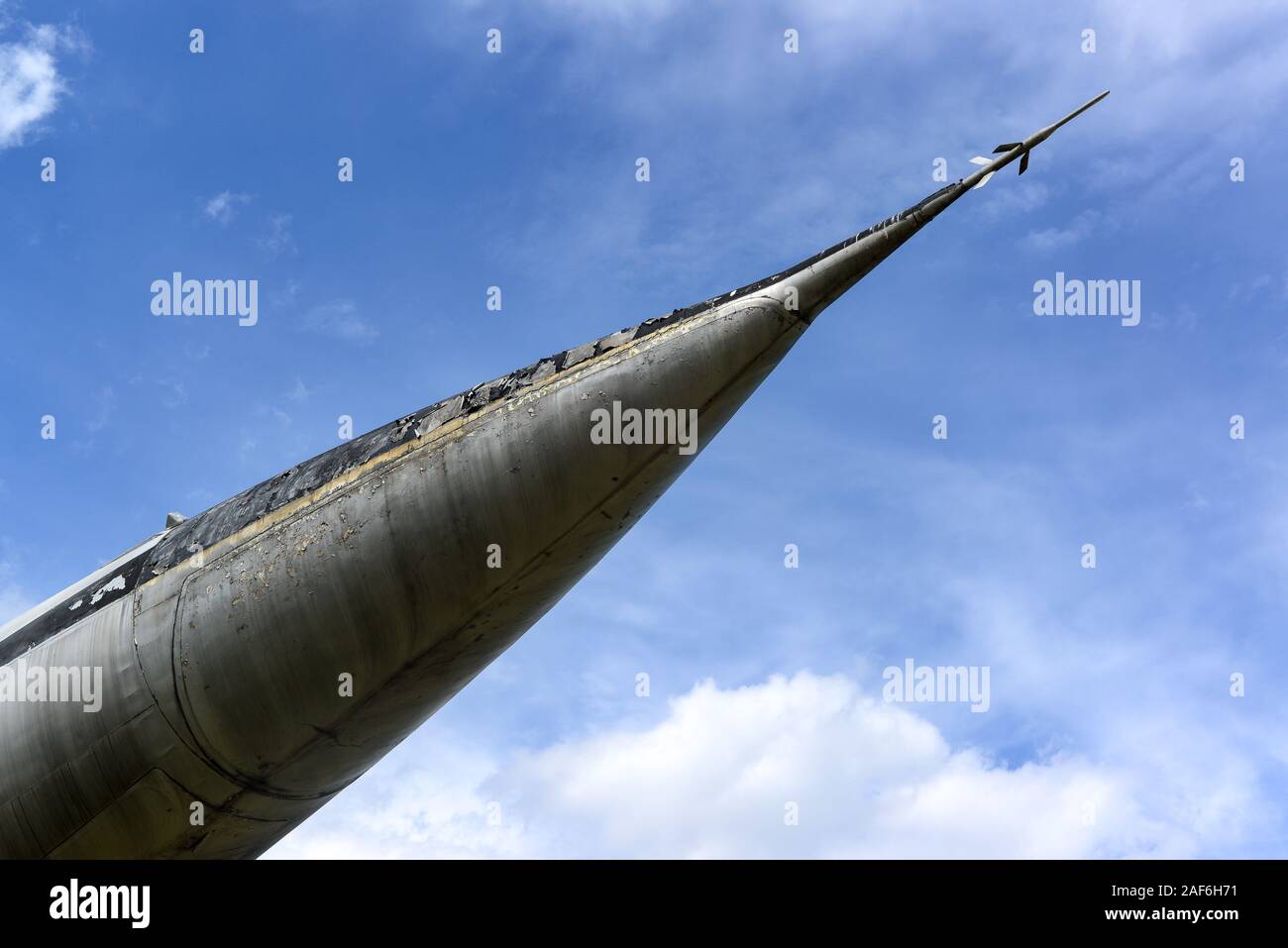 Russian Soviet Supersonic strategic missile-carrying bomber m-50 nose Stock Photo