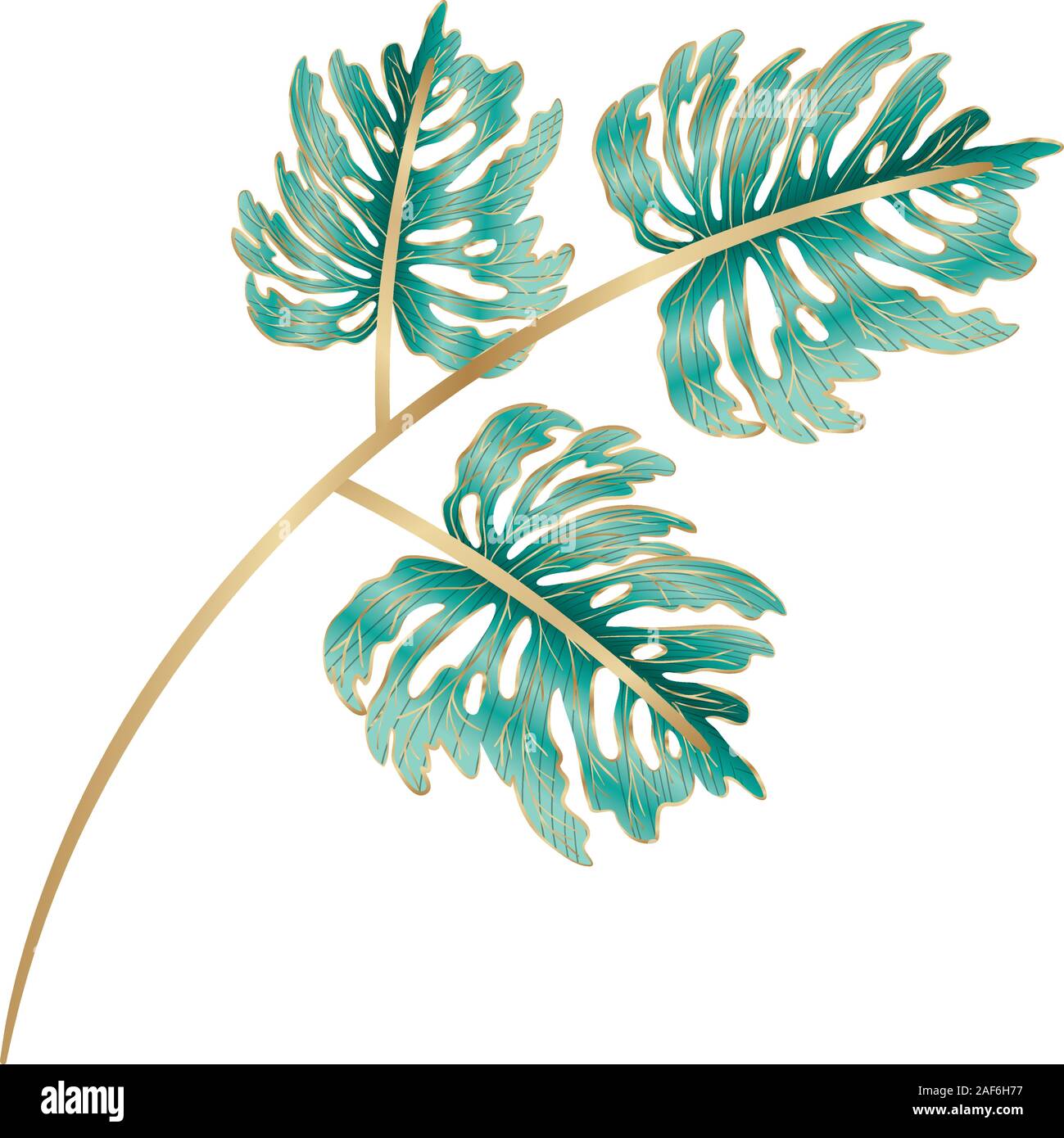 Isolated tropical green leaf vector design Stock Vector Image & Art - Alamy
