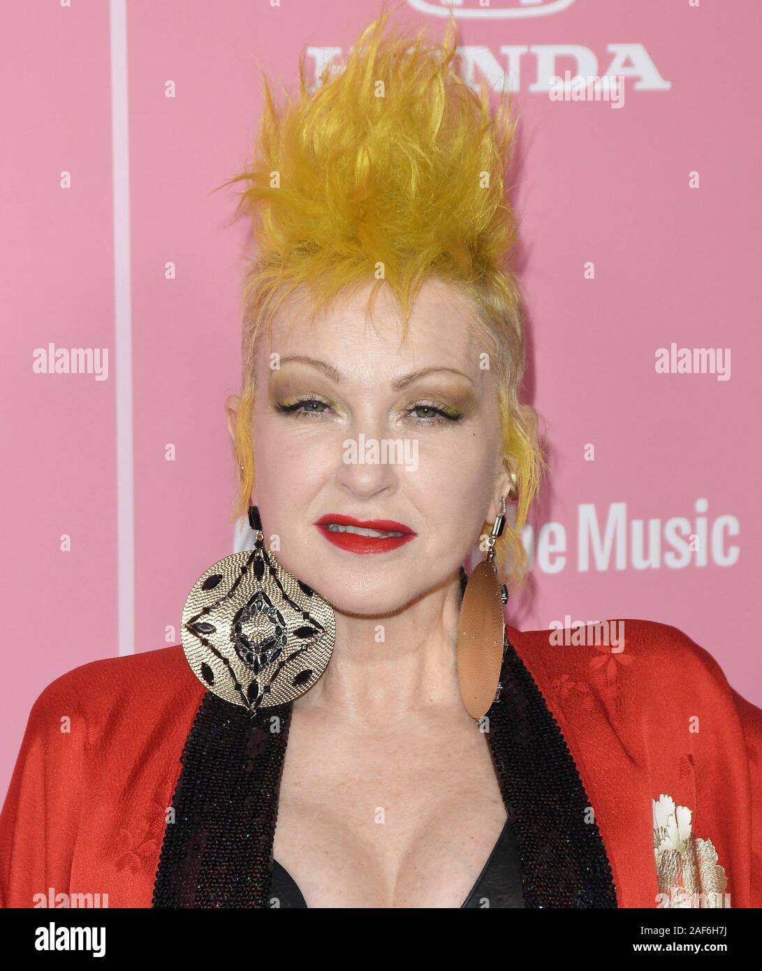 Cyndi Lauper arrives at the 2019 Billboard Women in Music held at the Hollywood Palladium in Los Angeles, CA on Thursday, ?December 12, 2019.  (Photo By Sthanlee B. Mirador/Sipa USA) Stock Photo