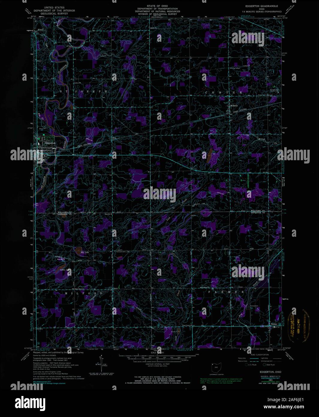 Map of edgerton ohio hires stock photography and images Alamy