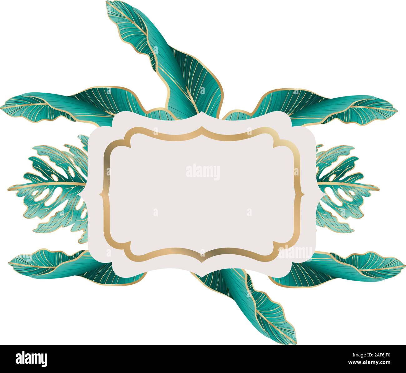Isolated tropical green leaves vector design Stock Vector Image & Art ...