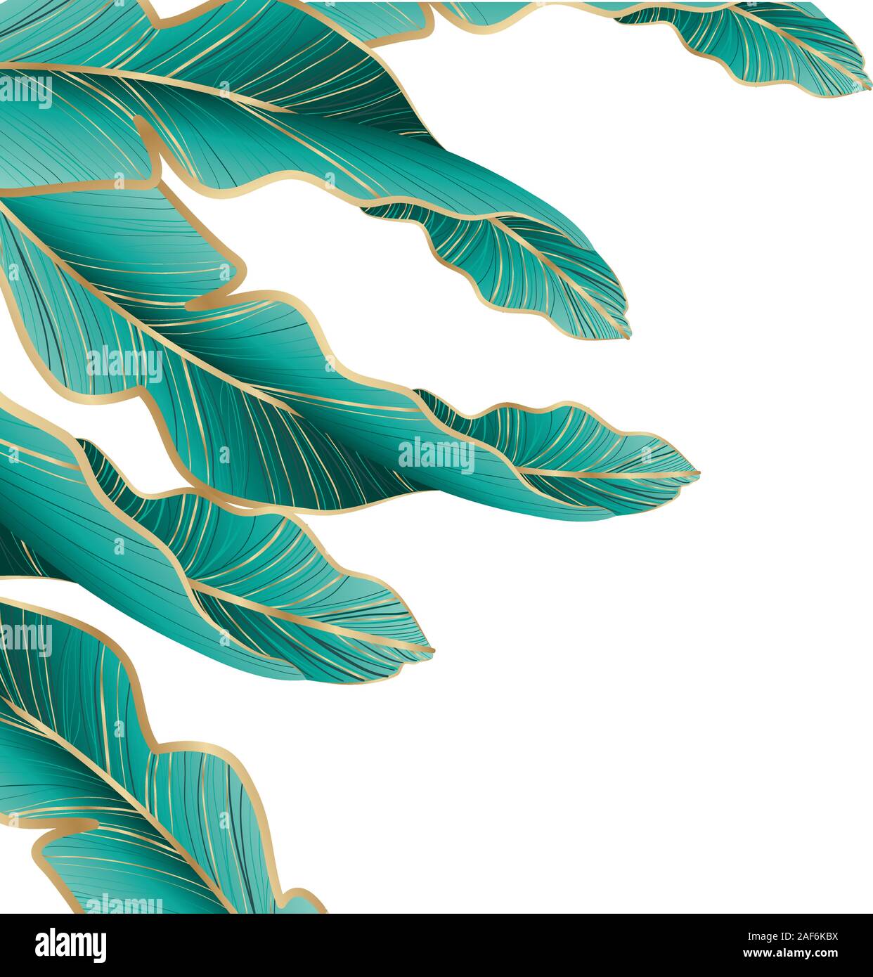 Isolated tropical green leaves vector design Stock Vector Image & Art ...