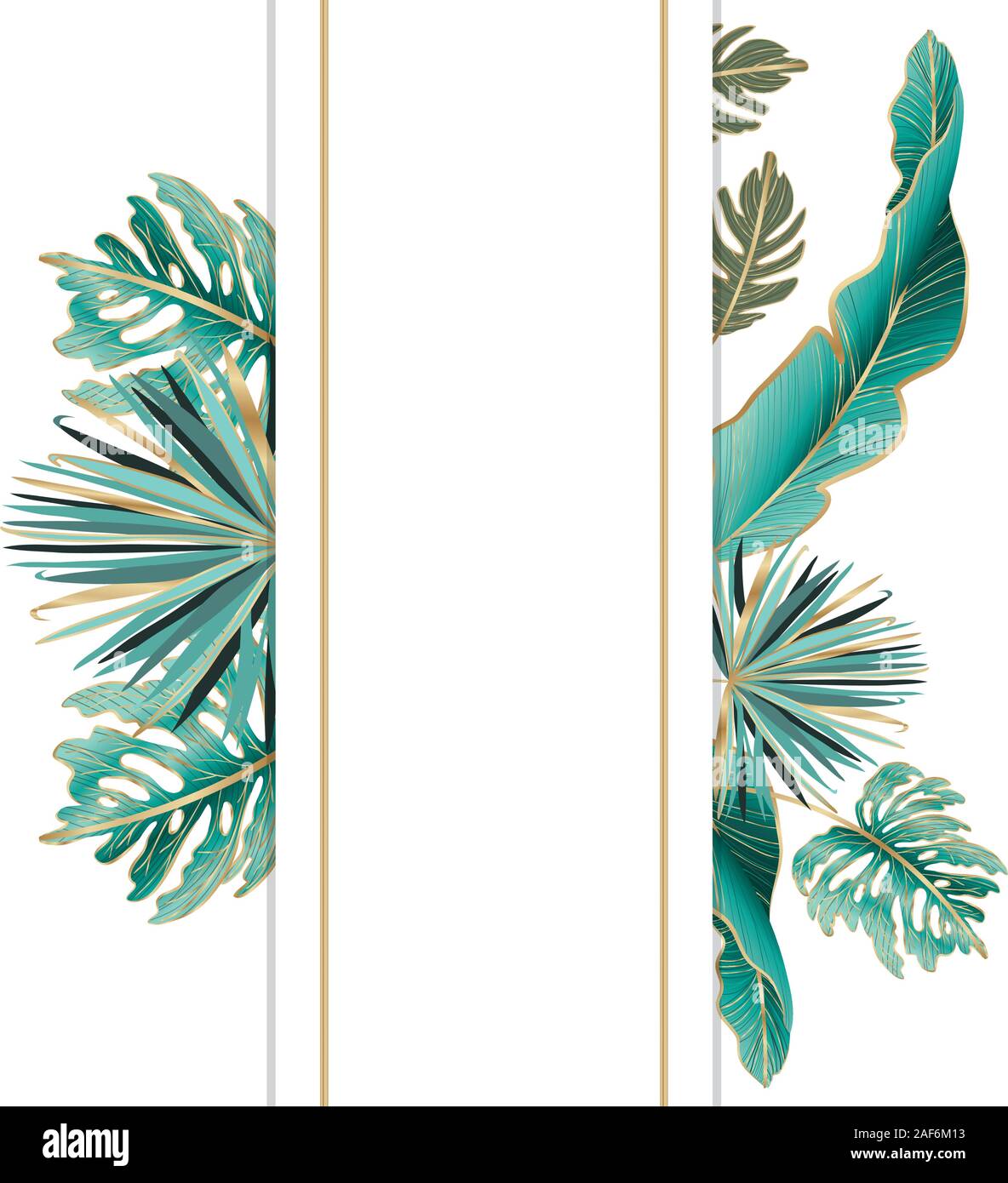 Isolated tropical green leaves vector design Stock Vector Image & Art ...