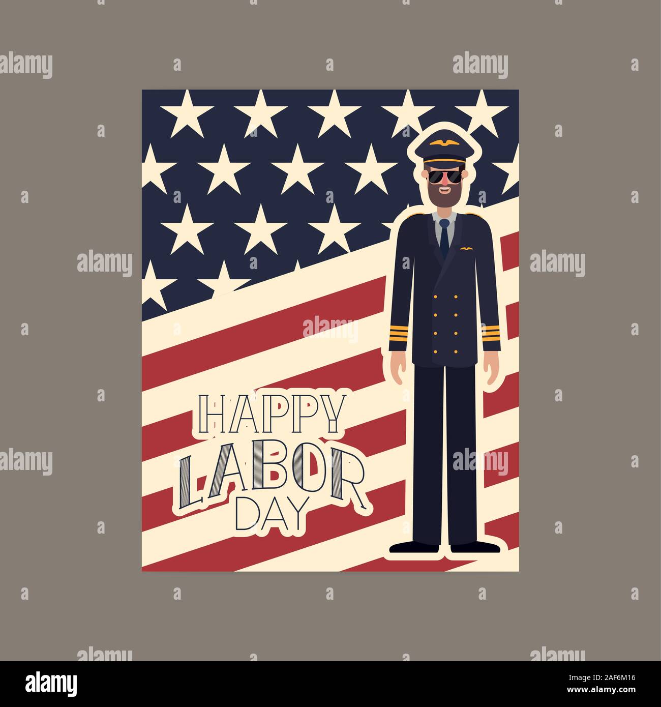 Pilot man in labor day vector design Stock Vector