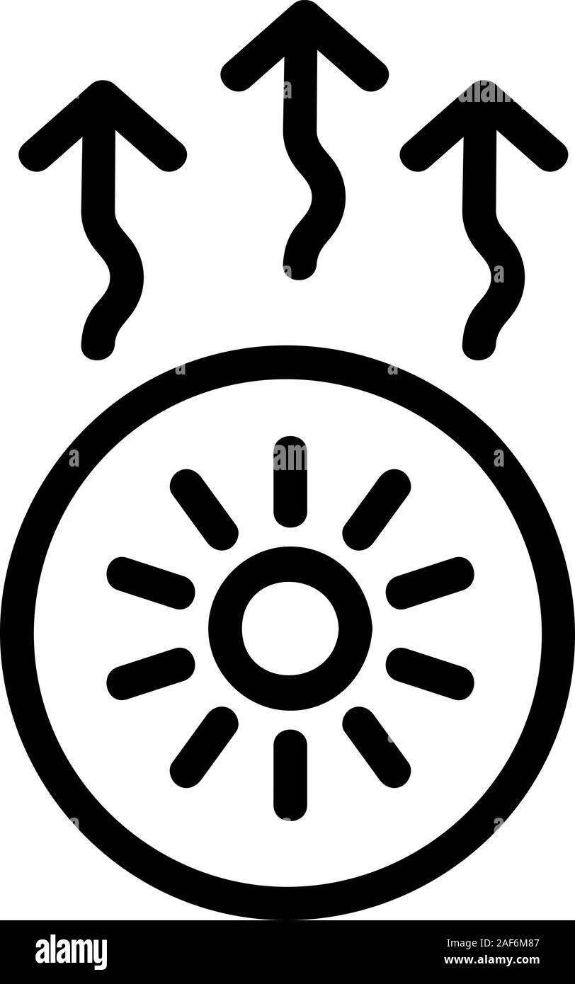 Increase the temperature of the icon vector. Isolated contour symbol