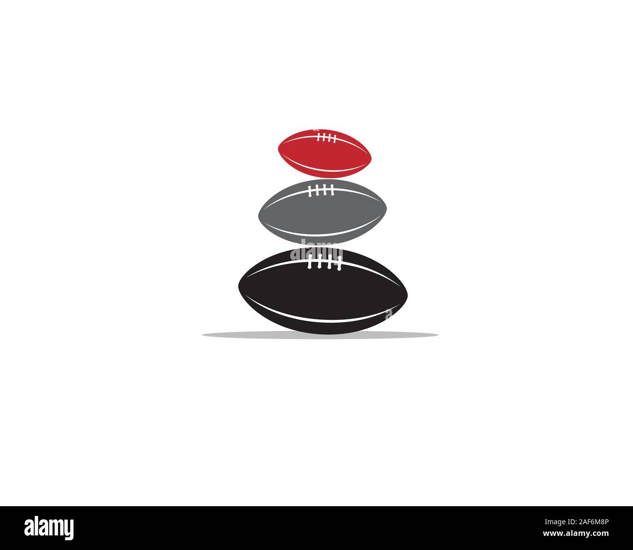 rugby ball vertically stacked as zen rocks Stock Vector