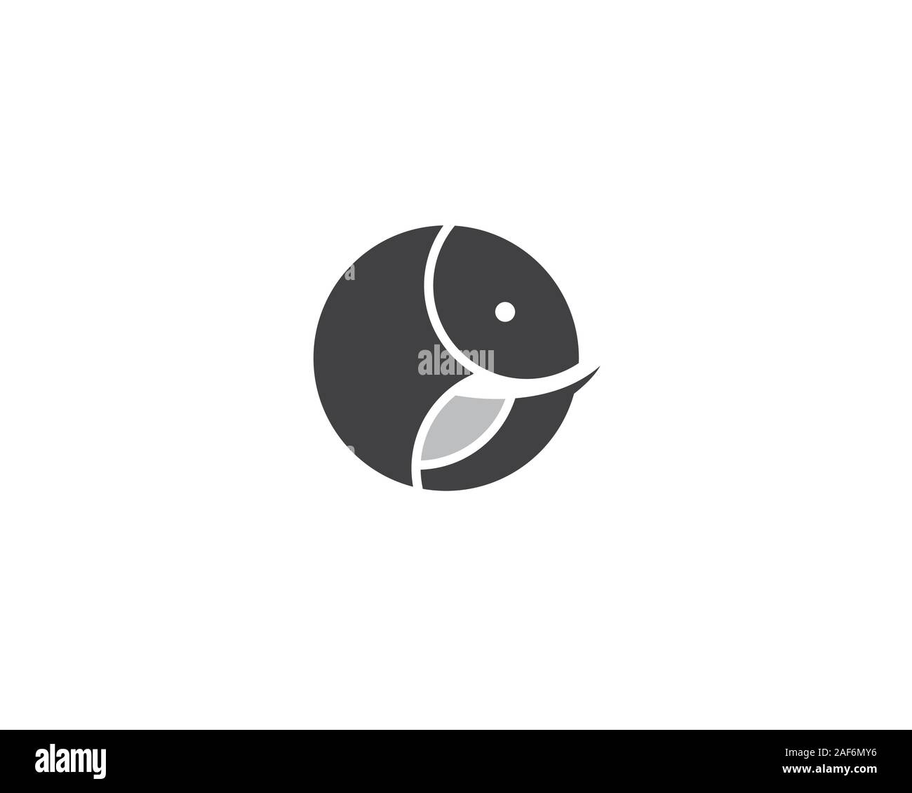 simple strong elephant logo from a circle Stock Vector