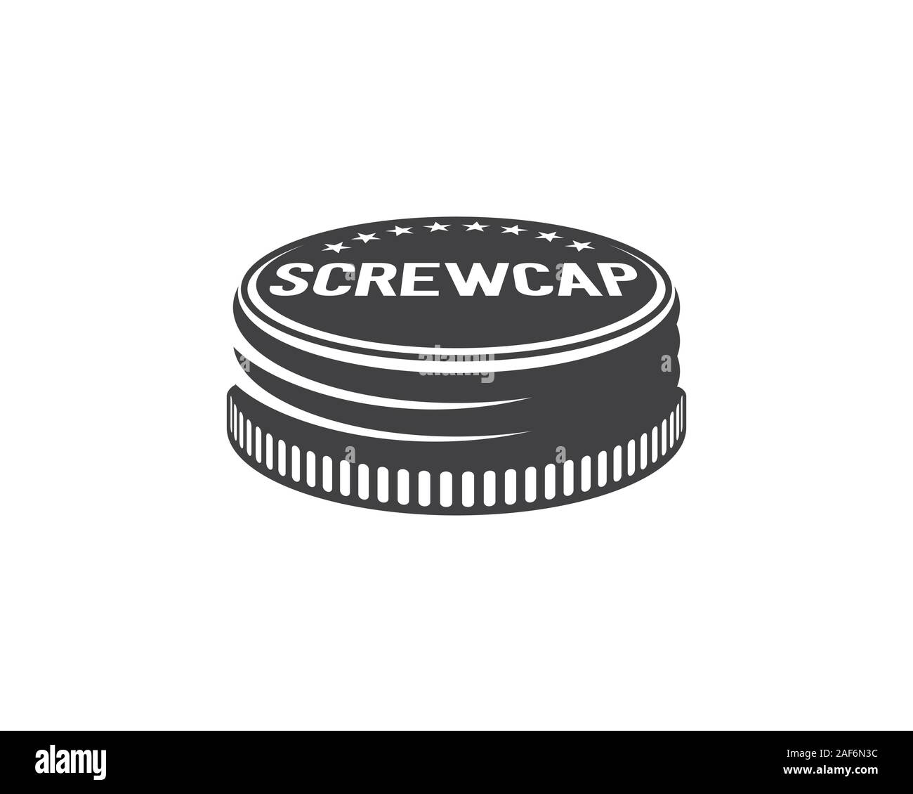 monochrome screw cap retro logo Stock Vector