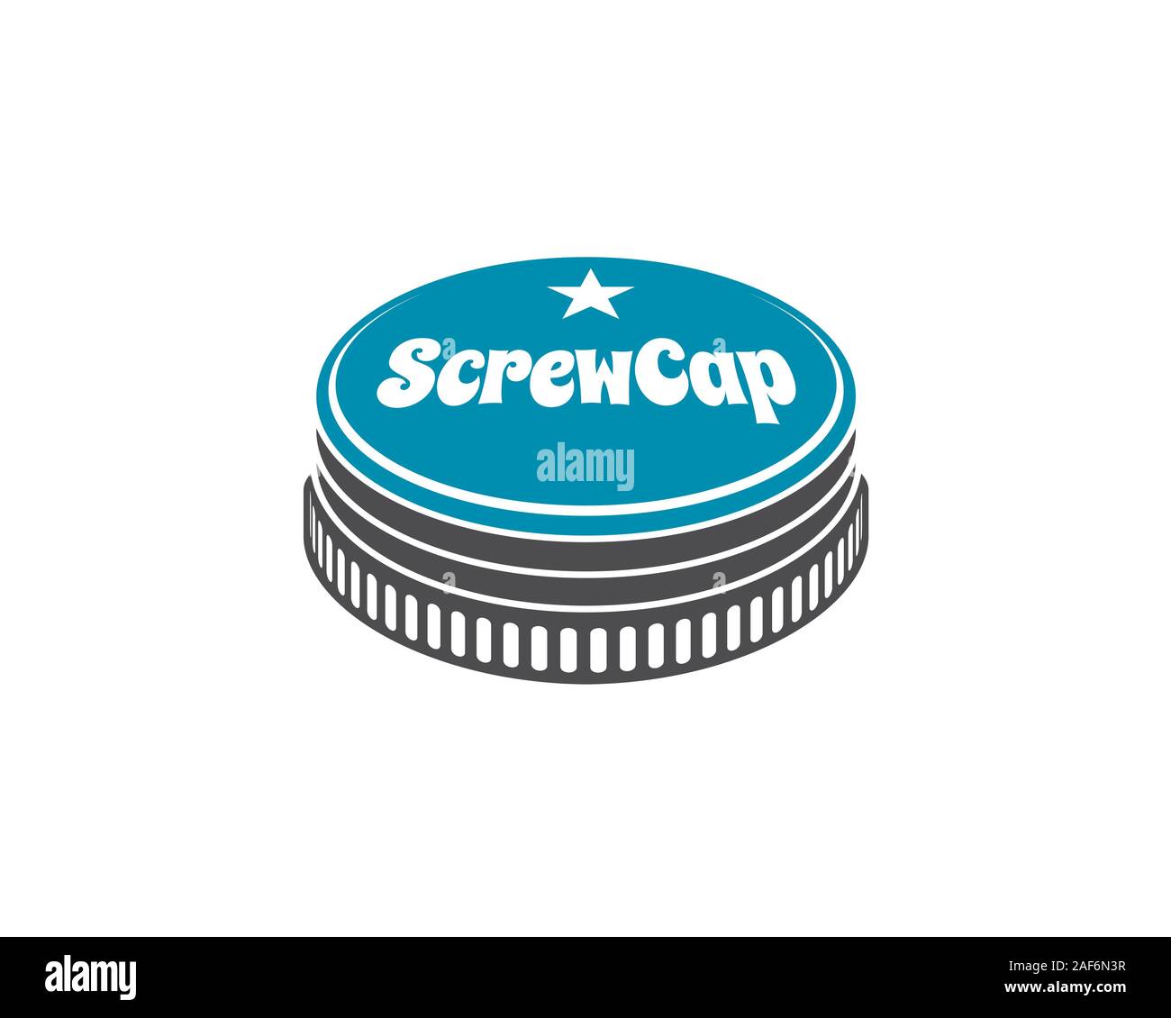 blue black screw cap retro logo Stock Vector