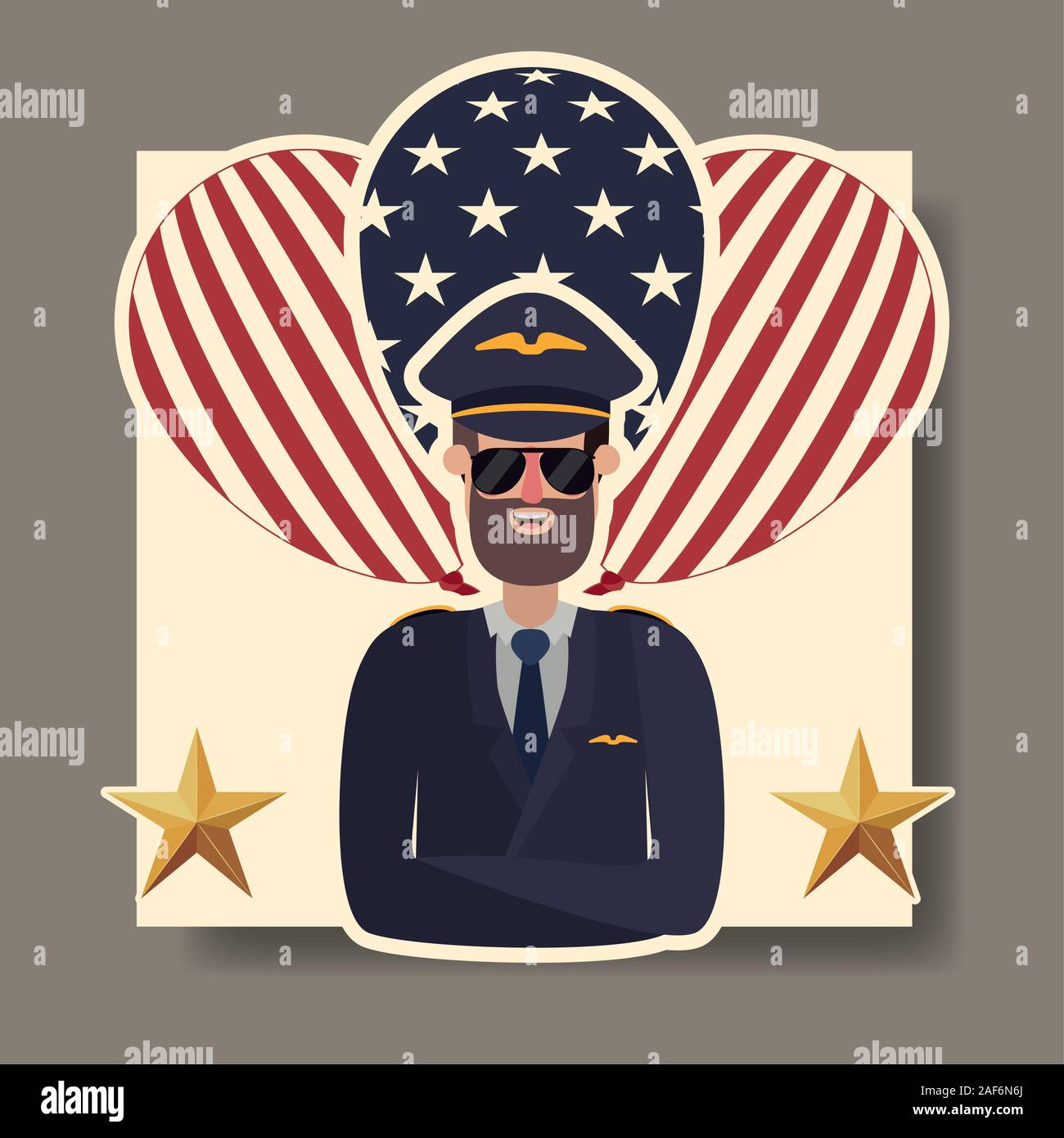 Pilot man in labor day vector design Stock Vector