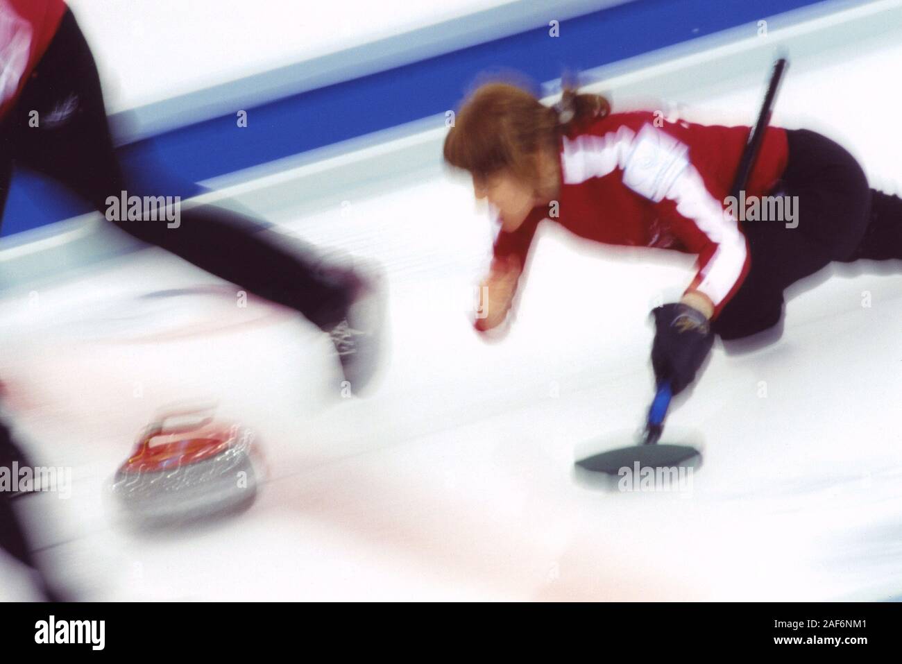 Curling, winter olympic discipline. Torino 2006, XX Olympic Winter Games Stock Photo