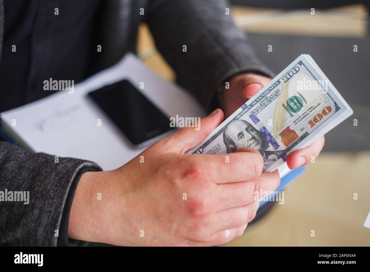 Bribery concept. Corruption Corporate Business Espionage Illegal Concept Stock Photo
