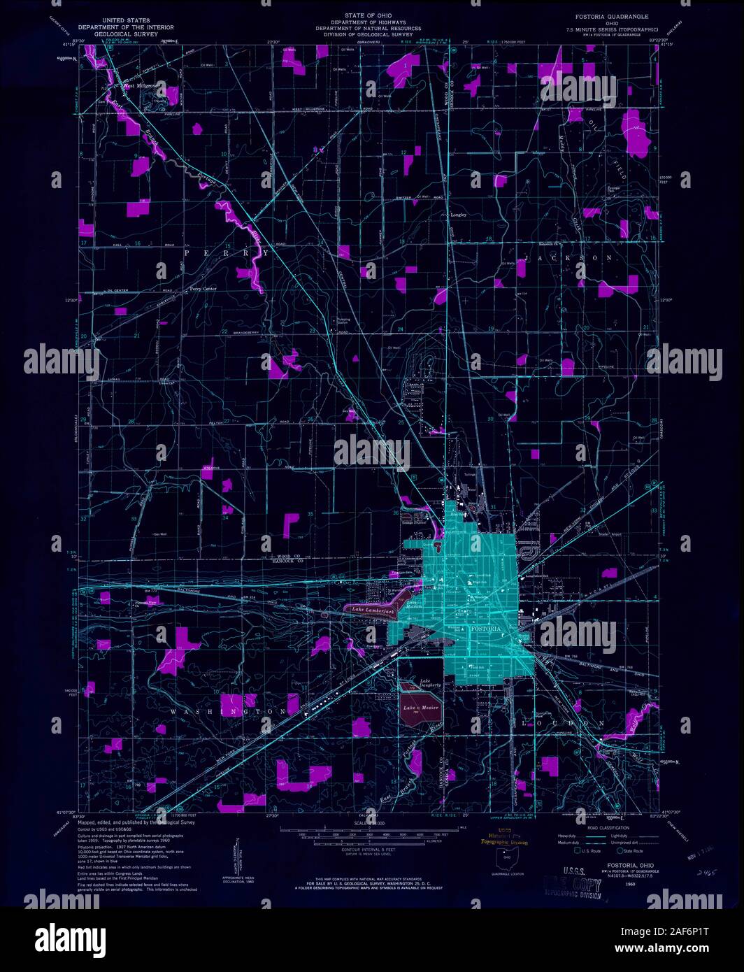 Fostoria ohio map hires stock photography and images Alamy