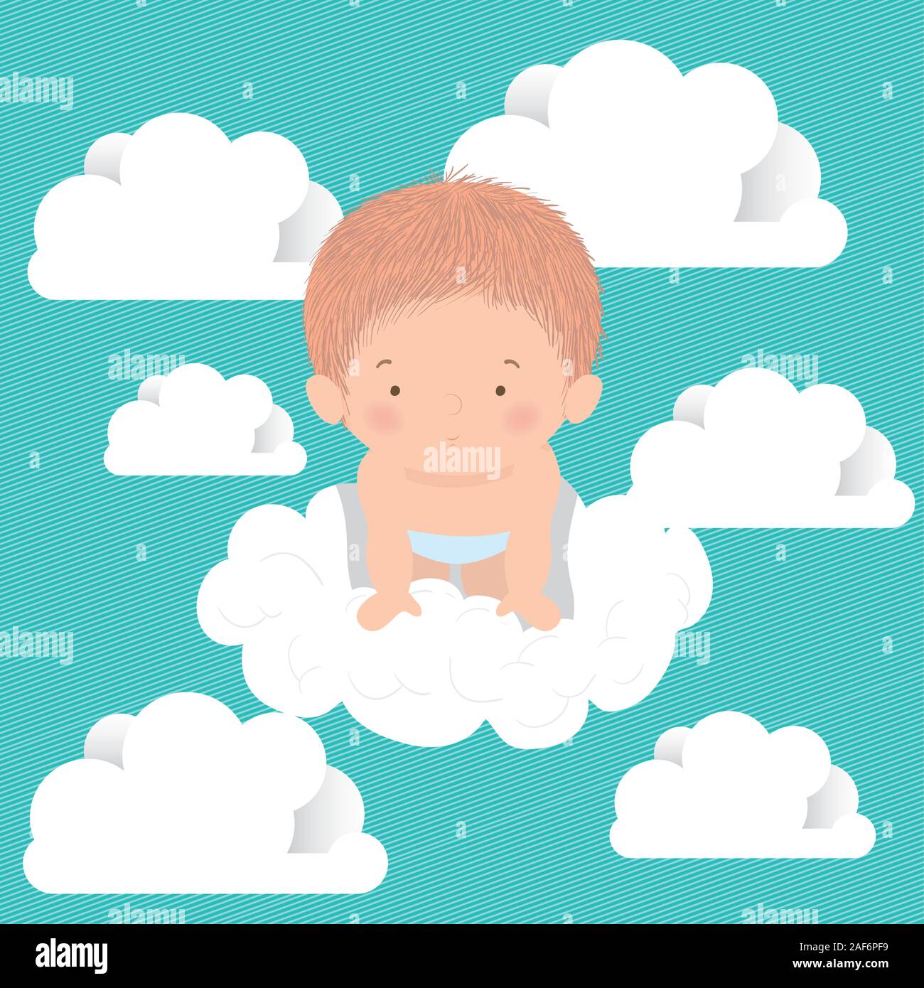 Cute baby boy and clouds vector design Stock Vector Image & Art - Alamy