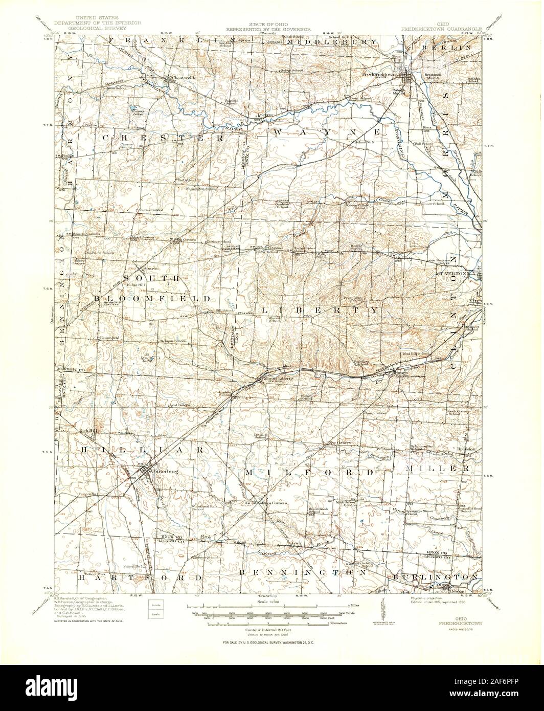 Fredericktown ohio map hires stock photography and images Alamy