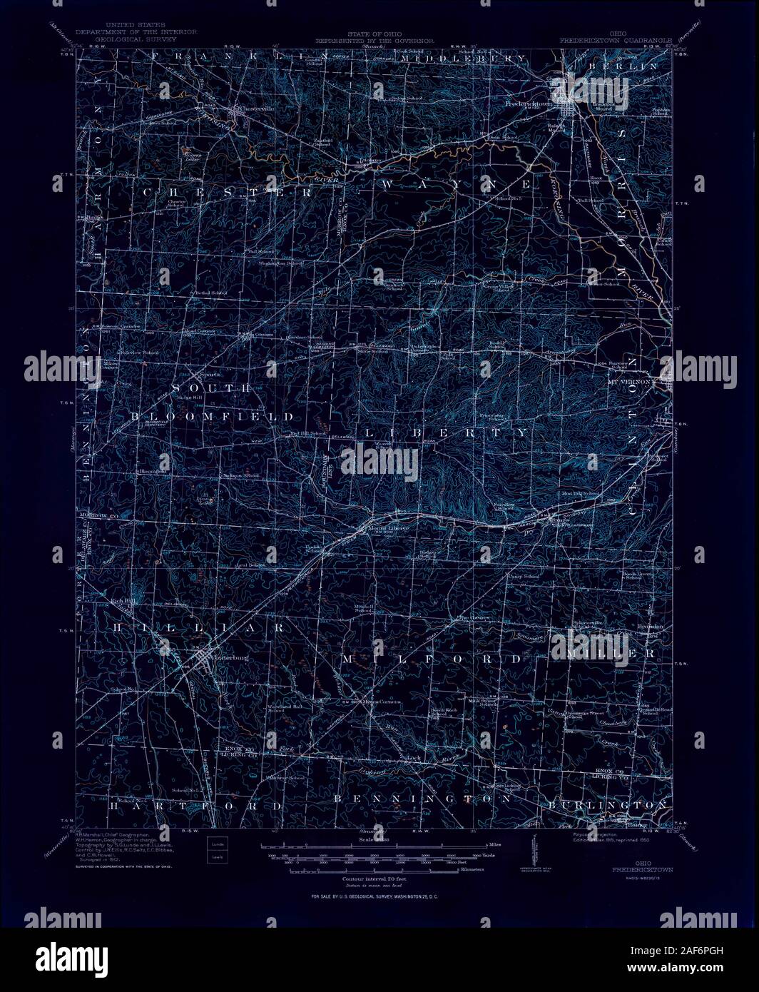 Fredericktown ohio map hires stock photography and images Alamy