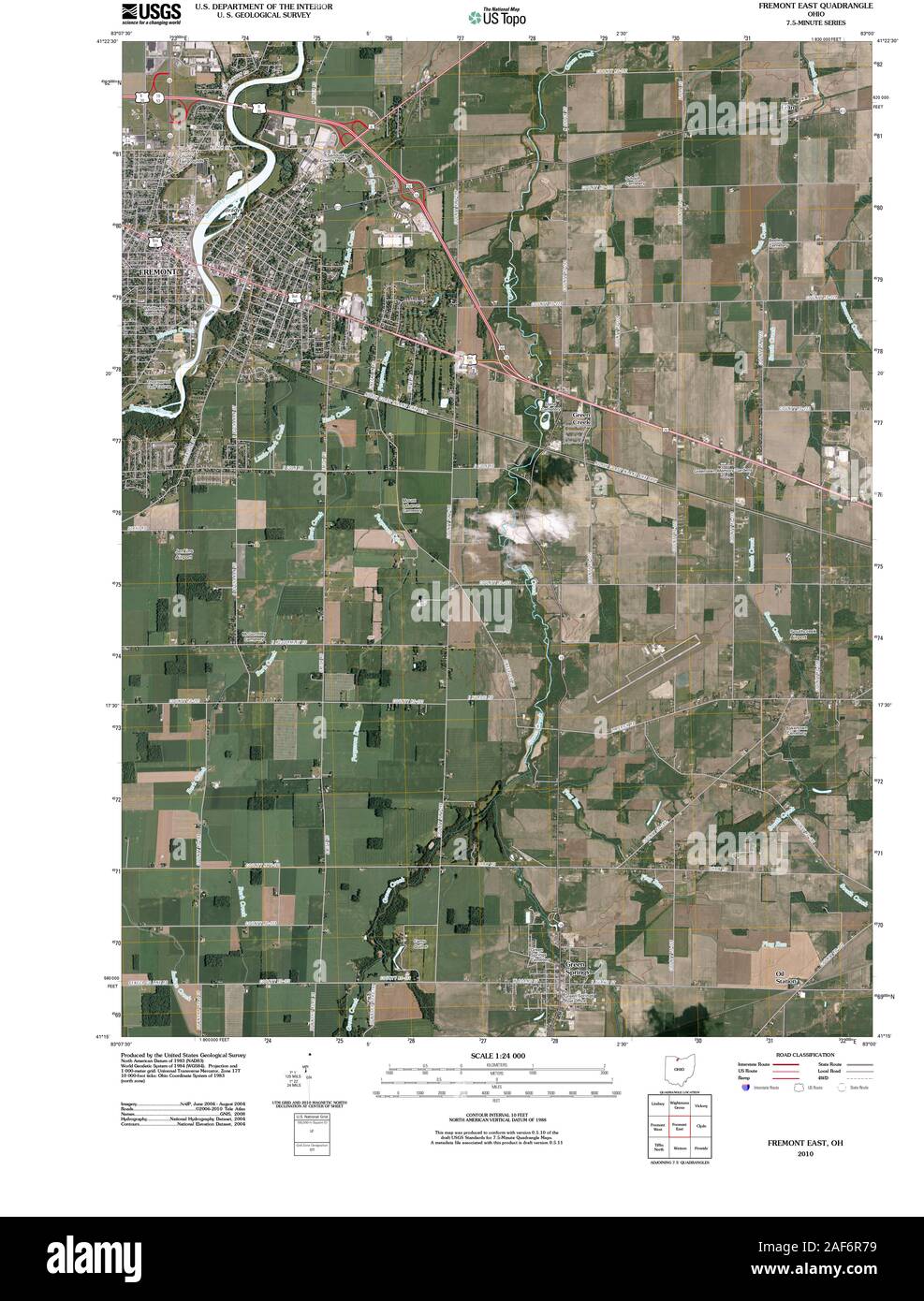 USGS Topo Map of Fremont, Ohio