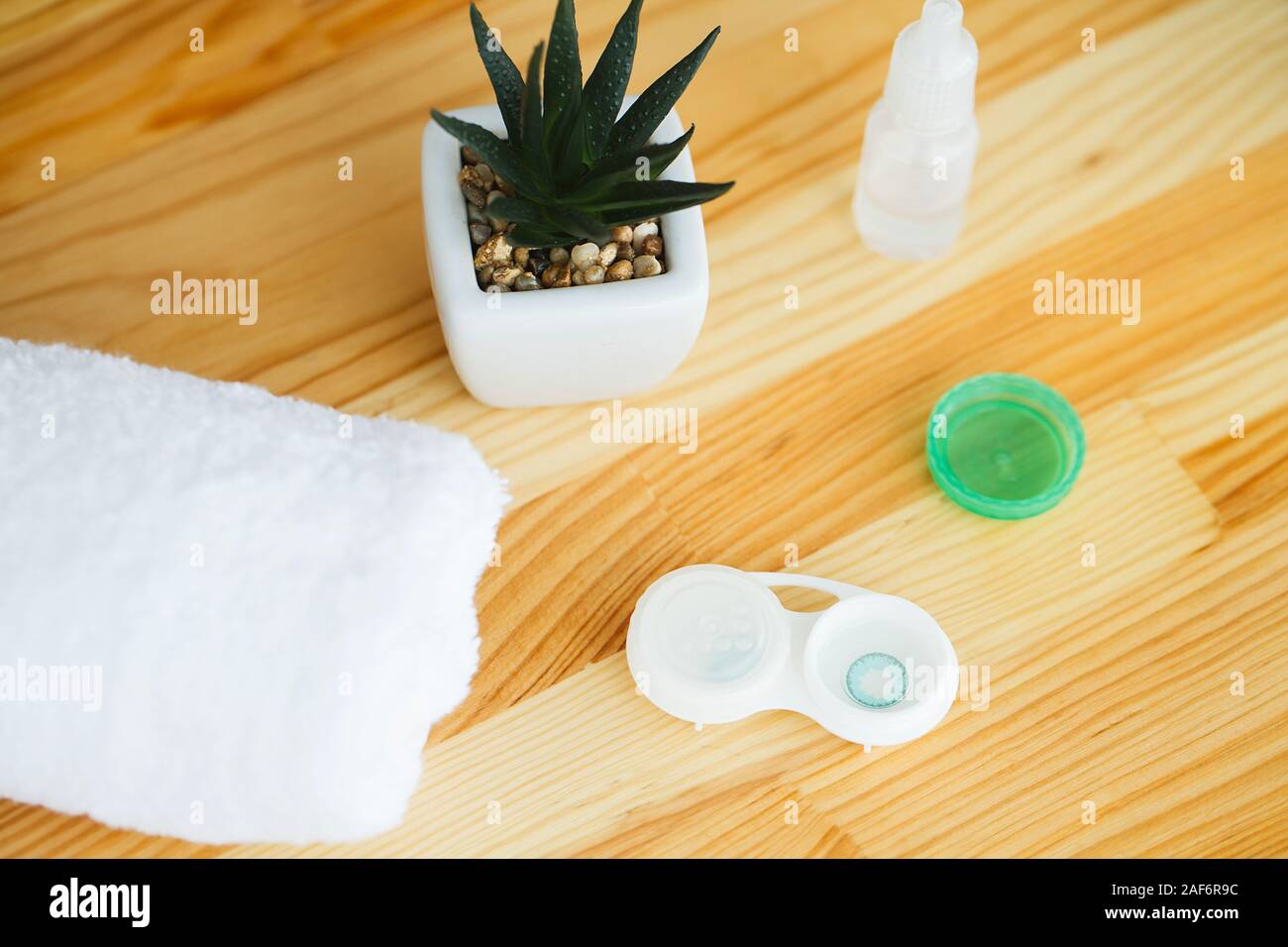 Vision And Medicine Concept. Accessories for contact lenses contact