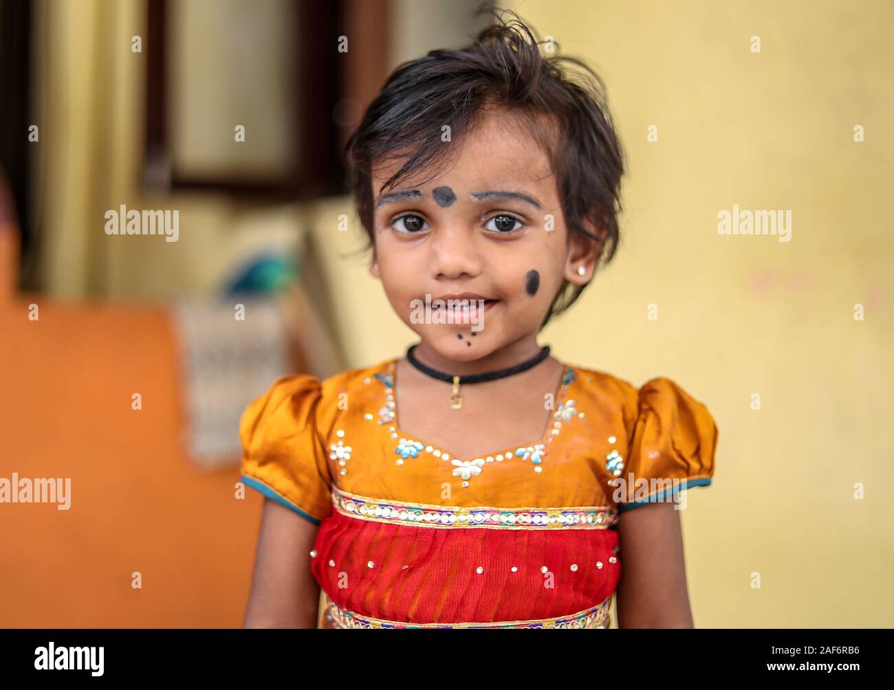Outdoor Portrait of a Smiling Little Girls Stock Photo - Alamy