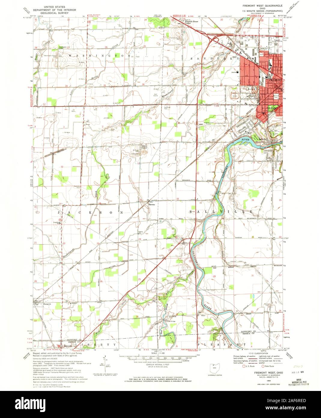 USGS Topographic Map of Fremont, Ohio