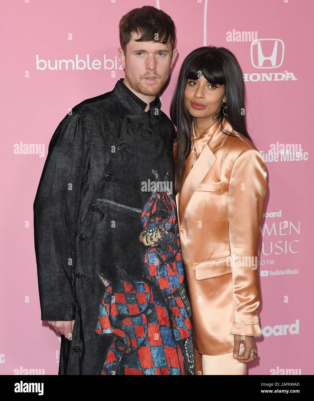 Los Angeles, USA. 12th Dec, 2019. James Blake and Jameela Jamil at the