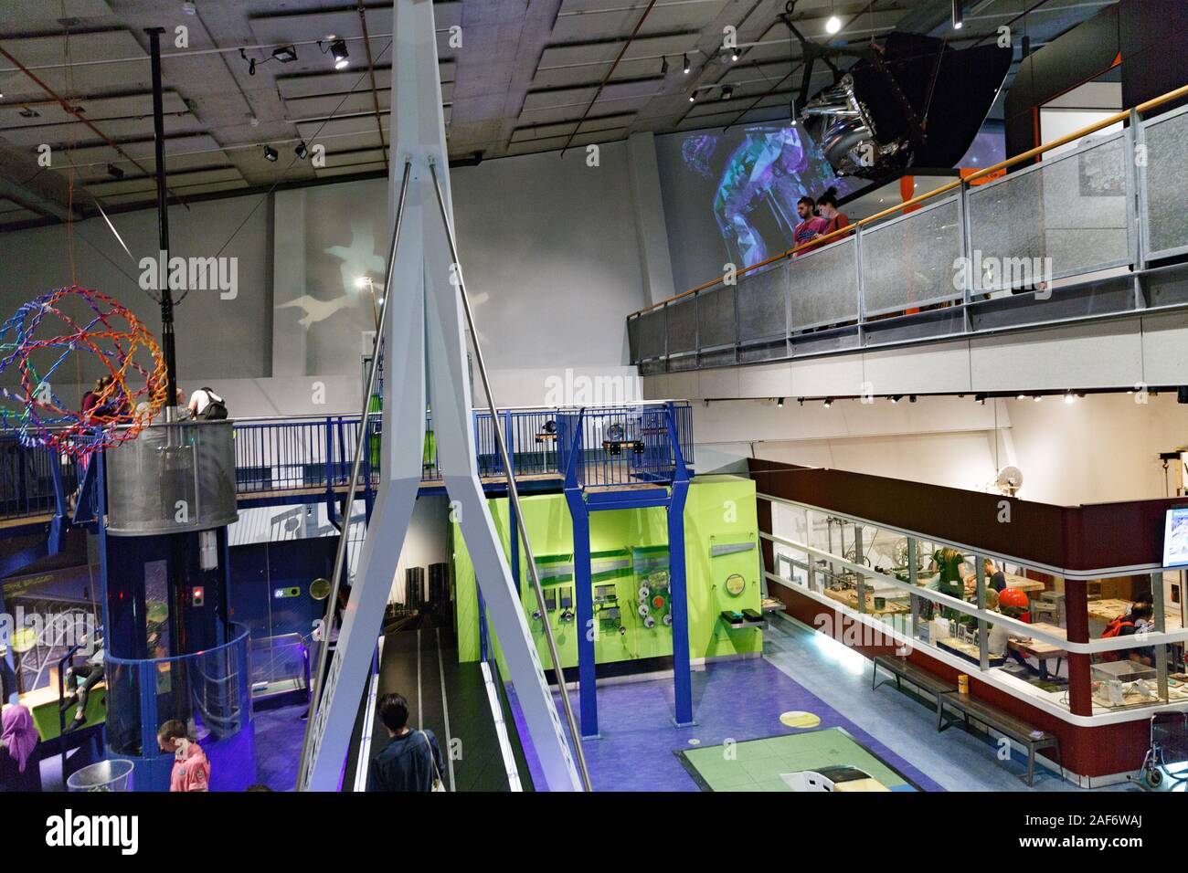 Interior of the Science Center Nemo in Amsterdam. The museum has