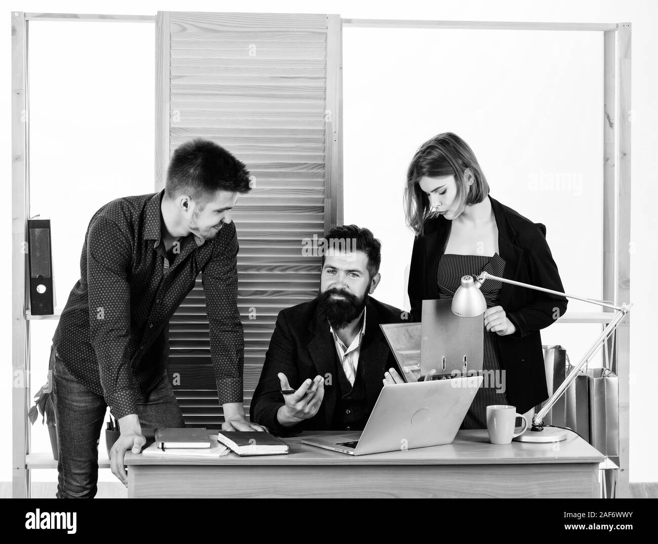 Group discussion Black and White Stock Photos & Images - Alamy